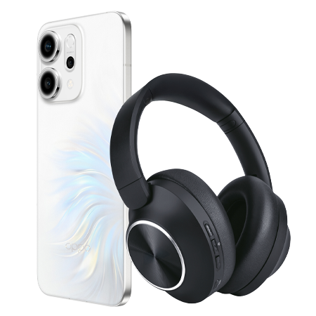 OPPO Reno14 5G 512 GB Blanco con headphones
